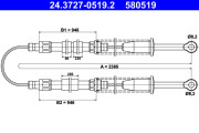 24.3727-0519.2 żażné lanko parkovacej brzdy ATE