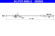 24.3727-0692.2 żażné lanko parkovacej brzdy ATE