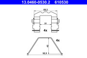 13.0460-0530.2 Sada príslużenstva oblożenia kotúčovej brzdy ATE