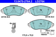 13.0470-2764.2 Sada brzdových platničiek kotúčovej brzdy ATE Ceramic ATE