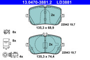 13.0470-3881.2 Sada brzdových platničiek kotúčovej brzdy ATE Ceramic ATE
