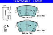 13.0470-5520.2 Sada brzdových platničiek kotúčovej brzdy ATE Ceramic ATE