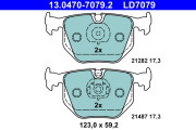 13.0470-7079.2 Sada brzdových platničiek kotúčovej brzdy ATE Ceramic ATE