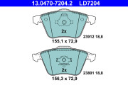 13.0470-7204.2 Sada brzdových platničiek kotúčovej brzdy ATE Ceramic ATE