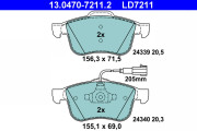 13.0470-7211.2 Sada brzdových platničiek kotúčovej brzdy ATE Ceramic ATE