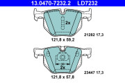 13.0470-7232.2 Sada brzdových platničiek kotúčovej brzdy ATE Ceramic ATE