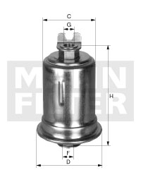 WK 614/3 x Palivový filter MANN-FILTER