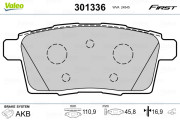 301336 Sada brzdových platničiek kotúčovej brzdy FIRST VALEO
