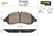 872009 Sada brzdových platničiek kotúčovej brzdy OPTIPACK for LCV VALEO