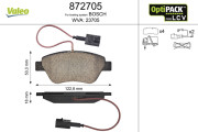 872705 Sada brzdových platničiek kotúčovej brzdy OPTIPACK for LCV VALEO