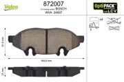872007 Sada brzdových platničiek kotúčovej brzdy OPTIPACK for LCV VALEO