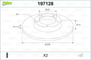 197128 Brzdový kotúč VALEO