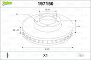 197150 Brzdový kotúč VALEO