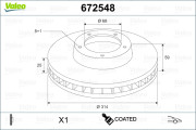 672548 Brzdový kotúč COATED VALEO