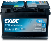 EL700 EXIDE Startovací baterie 12V / 70Ah / 760A - pravá (EFB) | EL700 EXIDE
