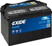 EB758 EXIDE Startovací baterie 12V / 75Ah / 770A - levá (Excell) | EB758 EXIDE