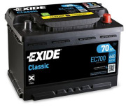 EC700 EXIDE Startovací baterie 12V / 70Ah / 640A - pravá (Classic) | EC700 EXIDE