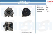 215.911.250.210 Alternátor Bosch New BV PSH