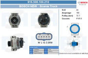 916.506.100.210 Alternátor Bosch New BV PSH