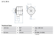 0 986 034 150 Alternátor BOSCH