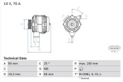 0 986 040 461 Alternátor BOSCH