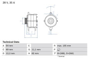 0 986 041 940 Alternátor BOSCH