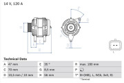 0 986 043 091 Alternátor BOSCH