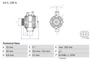 0 986 044 020 Alternátor BOSCH