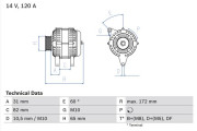 0 986 044 530 Alternátor BOSCH