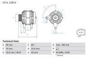 0 986 046 170 Alternátor BOSCH