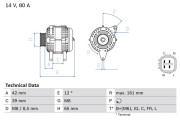 0 986 080 570 Alternátor BOSCH