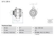 0 986 082 070 Alternátor BOSCH