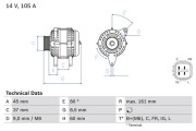 0 986 082 410 Alternátor BOSCH