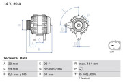 0 986 084 750 Alternátor BOSCH