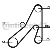 6DPK1841D1 Ozubený klinový remeň - Sada CONTINENTAL CTAM