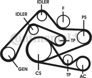 6PK2404D1 Ozubený klinový remeň - Sada CONTINENTAL CTAM