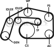 6PK2460D1 Ozubený klinový remeň - Sada CONTINENTAL CTAM