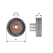 T42105 Obehová/vodiaca kladka ozubeného remeňa FleetRunner™ GATES