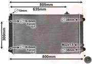 03002252 10/98-10/02 chladič 3.7i 40V (±AUT±AC), 3.7i 40V (±AUT±AC) Quattro,  4.2i 40V (±AUT±AC) Quattro [720*440*43] 03002252 VAN WEZEL