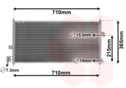 13005205 chladič klimatizace bez sušiče - 1.8i 16V , 2.0i 16V (+AUT), 2.2DiTD (vývody sušiče - průměr 7.3 mm) [690*237*16] 13005205 VAN WEZEL