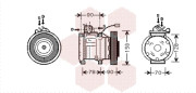 2500K181 kompresor klimatizace 2.0i 16V V-tec, 2.3i 16V VTEC 2500K181 VAN WEZEL