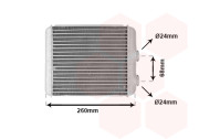 37006259 radiátor topení (typ DELPHI, kulaté vývody) (-AC) [210*184*25] 37006259 VAN WEZEL