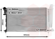 40002136 chladič 1.6, 1.8 ±AC; 1.8D, 1.9D(-11/93) [610*378*23] 40002136 VAN WEZEL