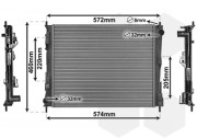 43002375 chladič 1.2i 8V (+AC), 1.2i 16V (±AUT+AC), 1.2i 16V GT (+AC), 1.5DCi (+AC) [490*405*18] 43002375 VAN WEZEL