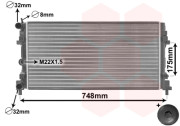 49002037 chladič 1.2i 12V, 1.4i 16V, 1.6i 16V, 1.6TDi, 1.9TDi, 2.0TDi [650*322*32] (ŠKODA, VW) 49002037 VAN WEZEL