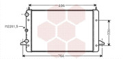 58002135 chladič 2.3i 16V (±AUT ±AC), 2.8i VR6 (±AUT ±AC) (GALAXY -4/00 s otvorem pro čidlo) [645*470*34] 58002135 VAN WEZEL
