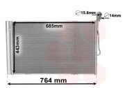 58005334 chladič klimatizace se sušičem 3.0FSi, 3.6FSi, 3.0TDi, 4.2TDi [727*439*16] 58005334 VAN WEZEL