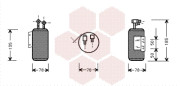 5800D169 sušič klimatizace 1.6i, 1.8i, 2.0i (±AUT), GOLF II/JETTA II/CORRADO (±AUT), 1.9D, 1.9TD 5800D169 VAN WEZEL