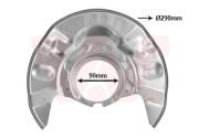 5393372 prachový štít předního brzdového kotouče (vntřní/vnější průměr kotouče 90/290mm)  P 5393372 VAN WEZEL
