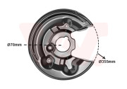 5839374 prachový štít zadního brzdového kotouče, pouze pro 2WD (VW, Audi) P 5839374 VAN WEZEL